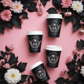 ゴシック様式のスケルトンハンドハートベビーガールシャワー 紙コップ