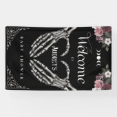 ゴシック様式のスケルトンハンドハートベビーシャワーへようこそ 横断幕 (横)