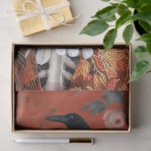 ゴシック様式のスケルトンフローラクラウンレイヴンハロウィーン 薄葉紙 (ギフト)