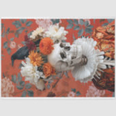 ゴシック様式のスケルトンフローラクラウンレイヴンハロウィーン 薄葉紙 (正面)