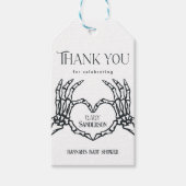 ゴシック様式のスケルトンベビーシャワーメッセージカード ギフトタグ