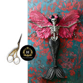 ゴシック様式のスケルトンマーメイドスカルデコページ 薄葉紙