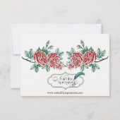 ゴシック様式のスケルトン手とバラ結婚披露宴 招待状 (裏面)