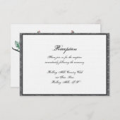 ゴシック様式のスケルトン手とバラ結婚披露宴 招待状 (正面/裏面)