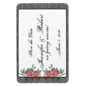 ゴシック様式のスケルトン手バラ結婚式日付を保存 マグネット (縦)