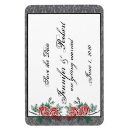 ゴシック様式のスケルトン手バラ結婚式日付を保存 マグネット