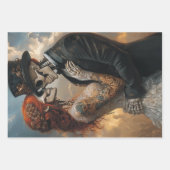 ゴシック様式のスケルトン、プロポーザル結婚、ハネムーン ラッピングペーパーシート (正面3)