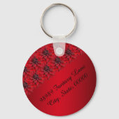 ゴシック様式のスタイルの血の赤いダリア – カスタマイズ キーホルダー (裏面)