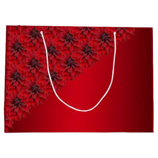 ゴシック様式のスタイルの血の赤いダリア – カスタマイズ ラージペーパーバッグ (裏面)