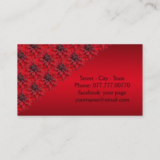 ゴシック様式のスタイル名刺の赤血色 名刺 (裏面)