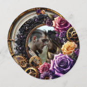 ゴシック様式のスチームパンク結婚式の日付を保存 セーブザデート (正面/裏面)