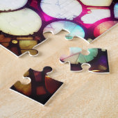 ゴシック様式のステンドグラスハート ジグソーパズル (側面)