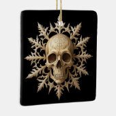 ゴシック様式のスノーフレークとスカル セラミックオーナメント (右)