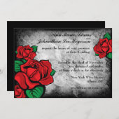 ゴシック様式のタトゥーバラオンダマスク背景招待状 招待状 (正面/裏面)