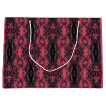 ゴシック様式のダマスクダークピンクとブラックレースパターン