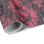 ゴシック様式のダマスクピンクレース模様クラフト ラッピングペーパー (ロールコーナー)