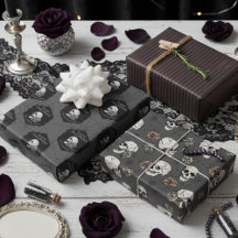 ゴシック様式のダークグレースカルとストライプハロウィーン