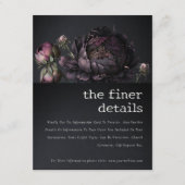 ゴシック様式のダークパープルブラック牡丹結婚の詳細 エンクロージャーカード (正面)