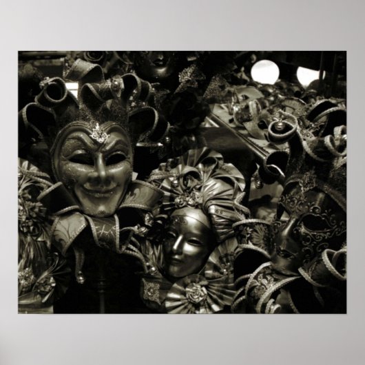 ゴシック様式のダークマスカレードマスクブラック ポスター (正面)