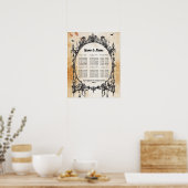 ゴシック様式のテーブルプラン結婚のポスター座席 ポスター (キッチン)