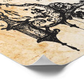 ゴシック様式のテーブルプラン結婚のポスター座席 ポスター (角)