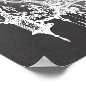 ゴシック様式のテーブルプラン結婚のポスター座席 ポスター (角)