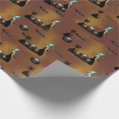 ゴシック様式のトリックオアトリートスパイダーウェブリート ラッピングペーパー (角)