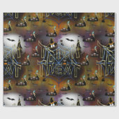 ゴシック様式のトリックオアトリートスパイダーウェブリート ラッピングペーパー (フラット)