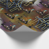 ゴシック様式のトリックオアトリートスパイダーウェブリート ラッピングペーパー (角)