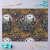 ゴシック様式のトリックオアトリートスパイダーウェブリート 薄葉紙 (クラフト)