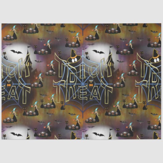 ゴシック様式のトリックオアトリートスパイダーウェブリート 薄葉紙 (正面)