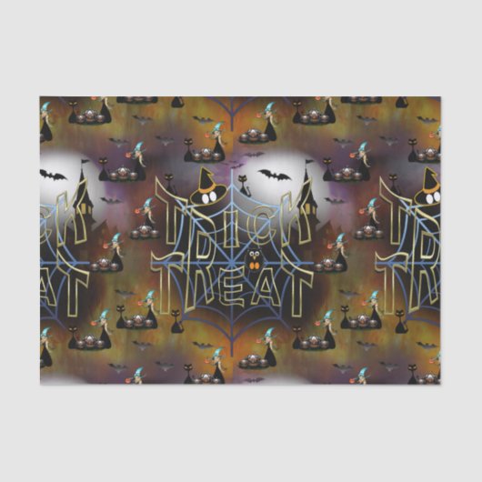 ゴシック様式のトリックオアトリートスパイダーウェブリート 薄葉紙 (正面)