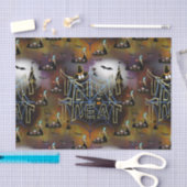 ゴシック様式のトリックオアトリートスパイダーウェブリート 薄葉紙 (クラフト)