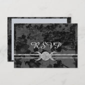 ゴシック様式のトリプル結婚ムーンフローラのハンスト 出欠カード (正面/裏面)