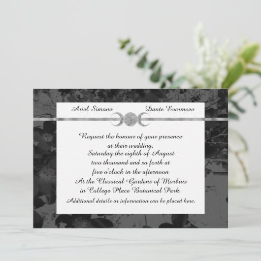 ゴシック様式のトリプル結婚ムーンフローラのハンスト 招待状 (スタンド正面)