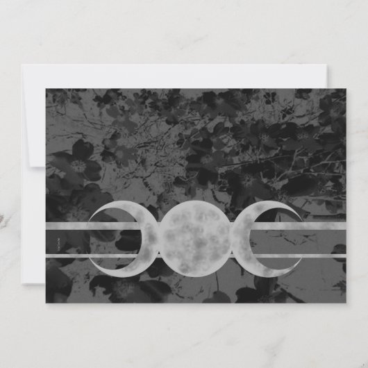 ゴシック様式のトリプル結婚ムーンフローラのハンスト 招待状 (裏面)