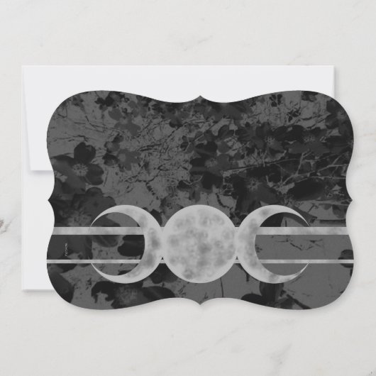 ゴシック様式のトリプル結婚ムーンフローラのハンスト 招待状 (裏面)