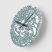 ゴシック様式のドラゴン時計 ラウンド壁時計 (傾斜)