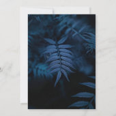 ゴシック様式のネイビ結婚ーブルーの暗い離れの手術 招待状 (裏面)