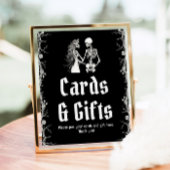 ゴシック様式のハロウィーンのスケルトンカードとギフトサイン ポスター