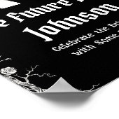 ゴシック様式のハロウィーンのスケルトン未来のミセス・サイン ポスター (角)