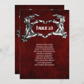 ゴシック様式のハロウィーンのテーブル番号座席表 招待状 (正面/裏面)