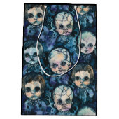 ゴシック様式のハロウィーンの不気味な人形のシ不気味ーズン ミディアムペーパーバッグ (裏面)