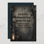 ゴシック様式のハロウィーンの衣装パーティー 招待状 (正面/裏面)