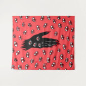 ゴシック様式のハロウィーンアート – 黒い手不気味の目 タペストリー (正面(横))