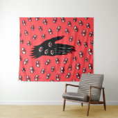 ゴシック様式のハロウィーンアート – 黒い手不気味の目 タペストリー (インサイチュ(横))