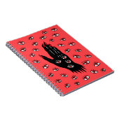 ゴシック様式のハロウィーンアート – 黒い手不気味の目 ノートブック (右側)