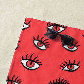 ゴシック様式のハロウィーンアート – 黒い手不気味の目 ビーチタオル (インサイチュ)