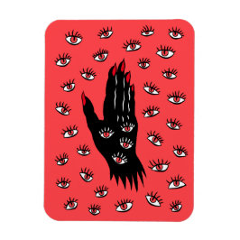 ゴシック様式のハロウィーンアート – 黒い手不気味の目 マグネット