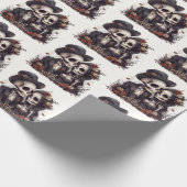 ゴシック様式のハロウィーンカップル ラッピングペーパー (角)